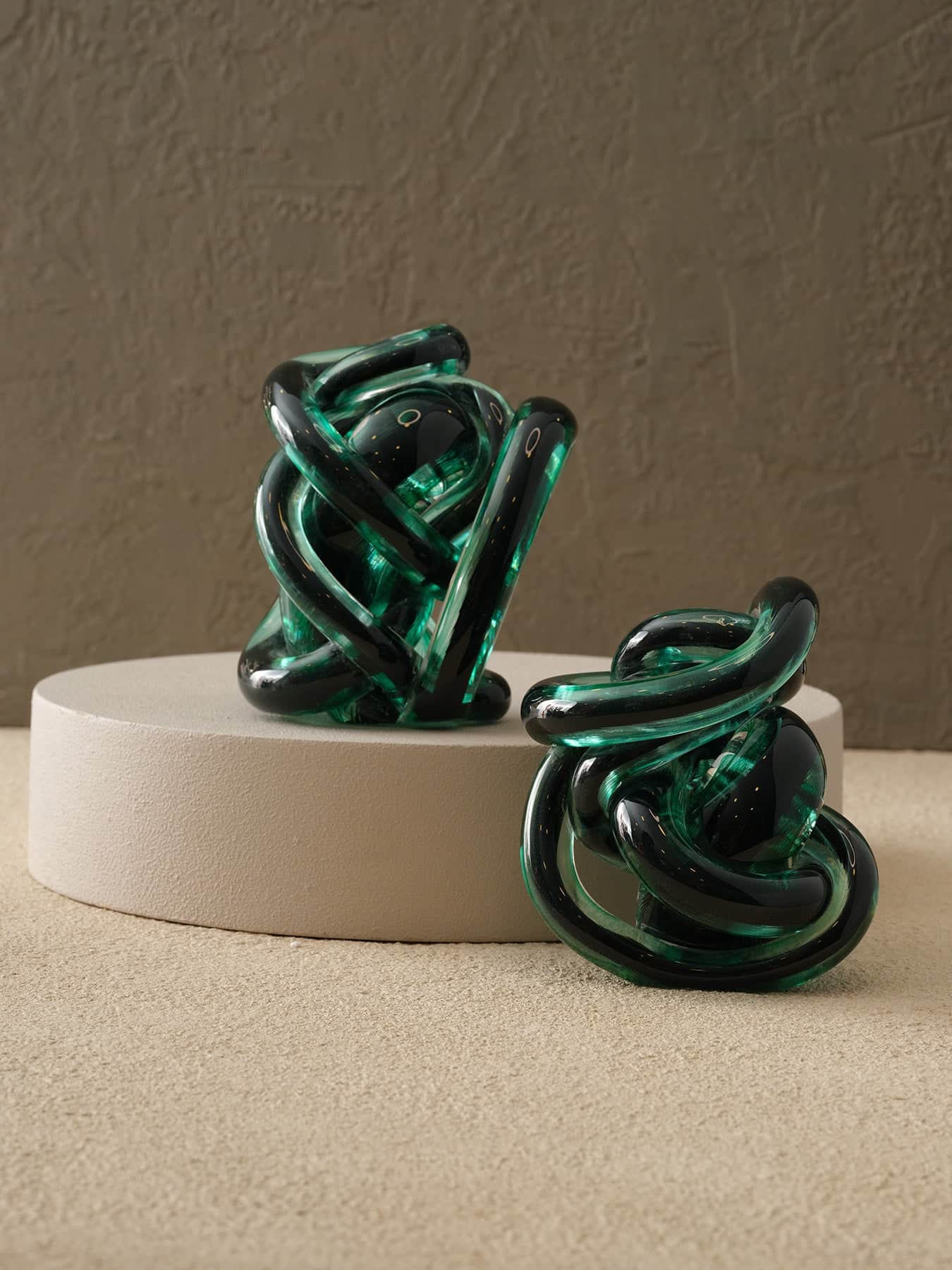 Talia interieurs Noeuds en verre de Murano vert