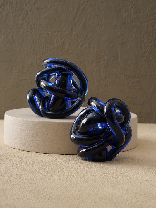 Talia interieurs Nœuds en verre de Murano bleu nuit