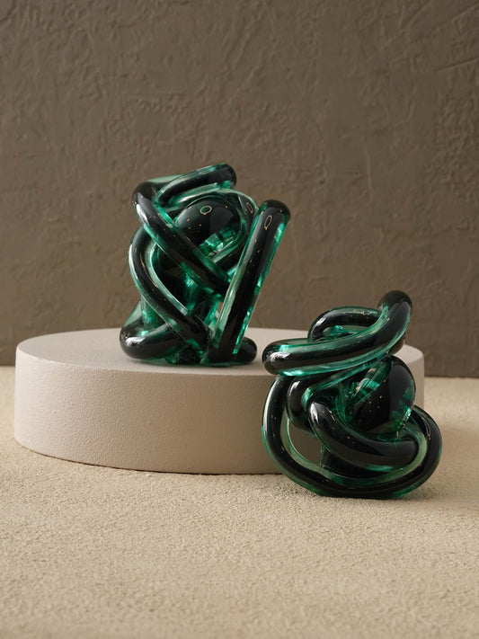 Talia interieurs Noeuds en verre de Murano vert