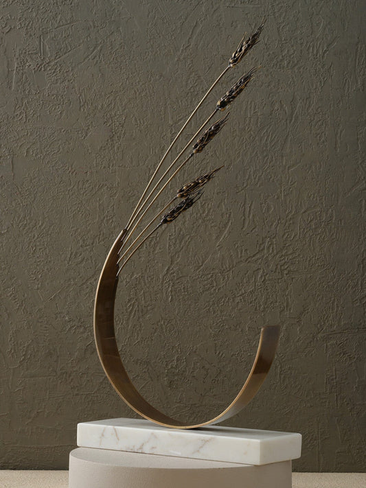 Talia Interieurs Sculpture épis de blés blanc