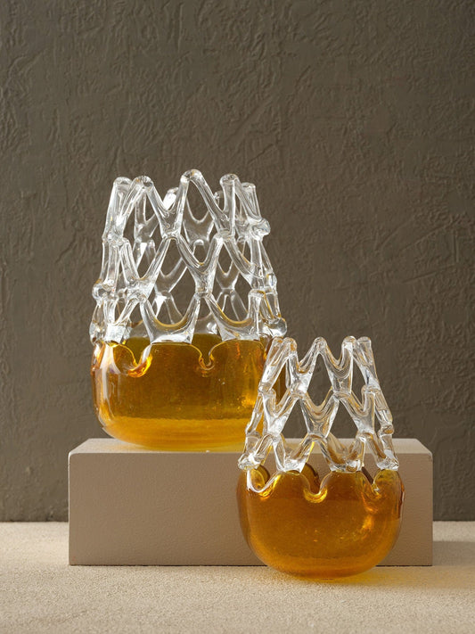 Talia Interieurs Vases en verre ambre